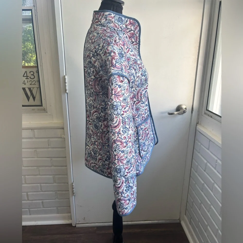 7 For All Man Kind Quilted Floral Boxy Jacket‎ small boho cottagecore layered